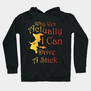 Why Yes I Can Drive A Stick Women funny halloween sarcastic Hoodie